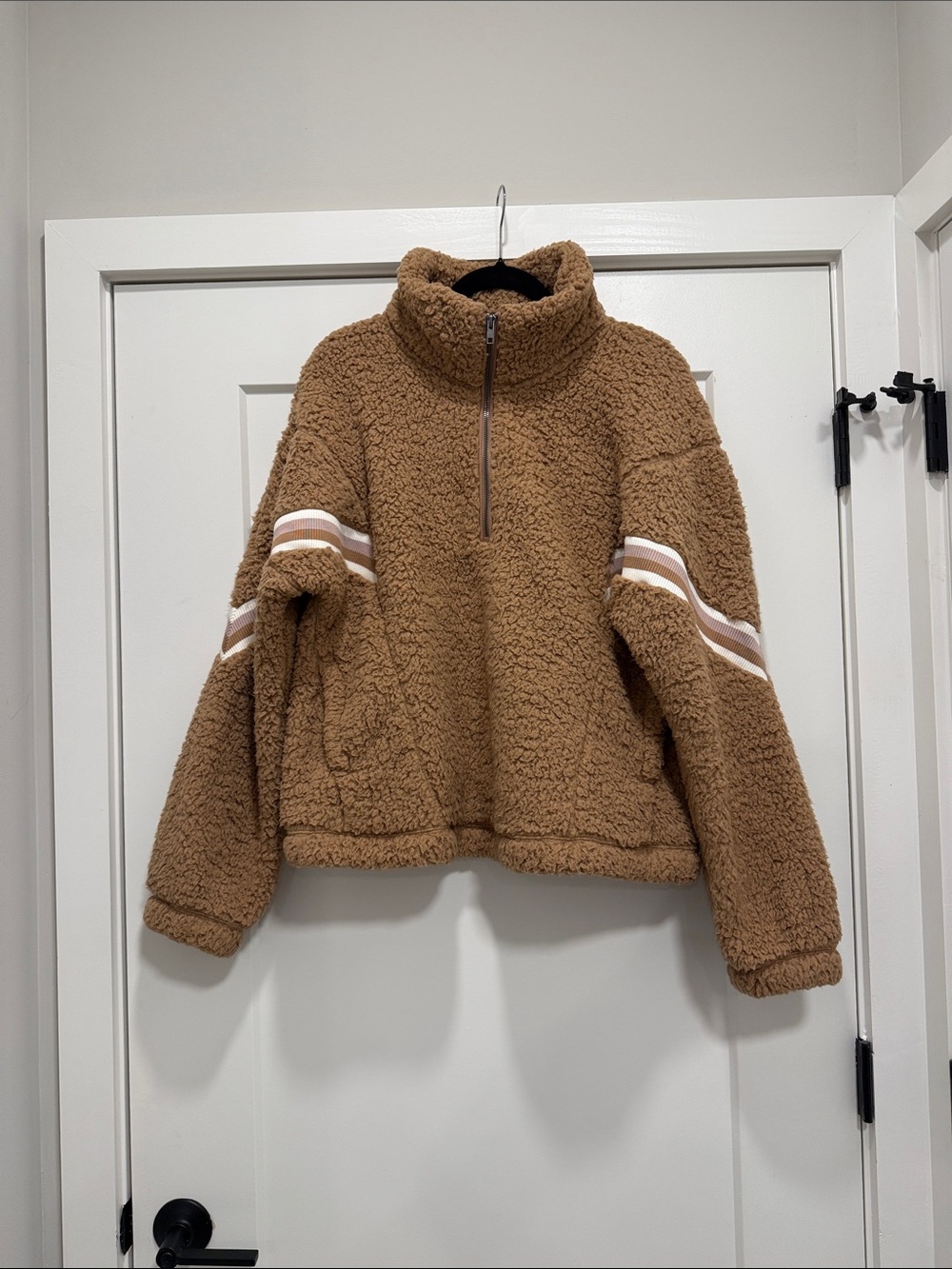 Abercrombie & Fitch Camel Sherpa Zip-Up Jacket